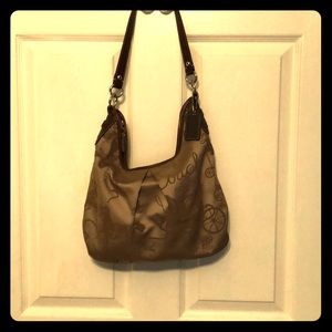 Coach canvas satchel bag with removable strap